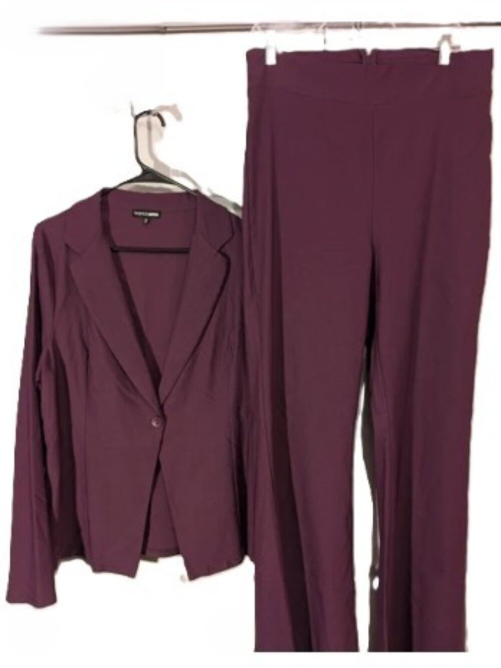 Fashion Nova Burgundy 2-Piece Blazer & Pant Set, Size 1X